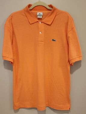 Lacoste Classic Polo Orange Peach Golf Preppy Tennis Prep Men's size 5 or US L